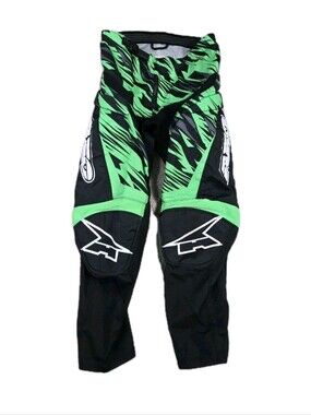 AXO Prodigy Youth Sport Motocross Racing Pants Size 28 Green Dirt Bike Padded